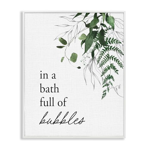 Poster encadré bain moussant Stupell Industries blanc 50x40 cm pour mur