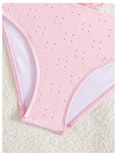 SHENHE Girl's Ruffle Flounce Tankini Swimsuit O Ring Spaghetti Strap Eyelet Bathing Suits4