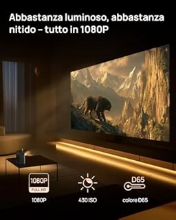 XGIMI MoGo 2 Pro (New) 1080P Proiettore portatile, con Supporto multi-angolo, Google TV con Netflix con Licenza, 430 Lumen ISO, 2 x Altoparlanti da 8W, Compatibile 4K, Autofocus,Wi-Fi, Bluetooth