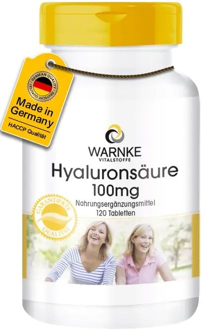 Hyaluronsäure 100mg - 120 Tabletten - schluckfreundlich - vegan | Warnke Vitalstoffe - Deutsche Apothekenqualität