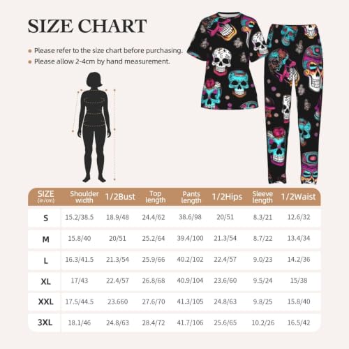 Pijama de mujer con estampado Sugar and Skulls de manga corta 6