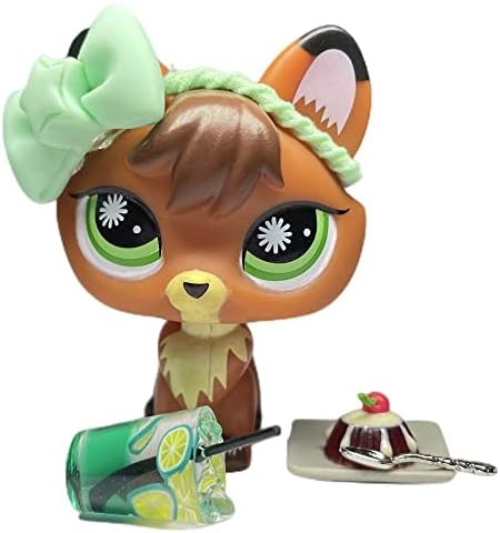 Pet Shop Toy LPS Grey Tips White Shorthair Cat Green Eyes #125 Action Figures Earrings and Hand Lamps LPS Accessories Kids Boys Girls Christmas New Years Gift