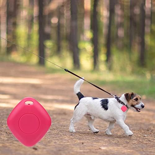 Portable Dog GPS Tracker, Smart Bluetooth 4.0 Anti-Loss Device, Mobile Key Tracking, Pet GPS Locator,Works with Any Collar, Bluetooth GPS Tracker for Dogs Pet Key (Pink)