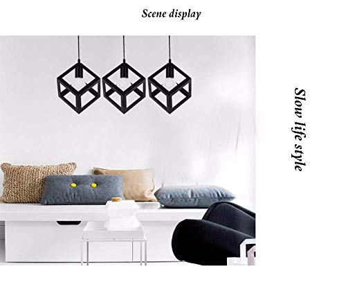 Image of Modern Cube Hanging Pendant Light for Ceiling - Black Metal, Antique Decor, Made in India, E-27 Holder (Bulb is not Included) Pack of 1
