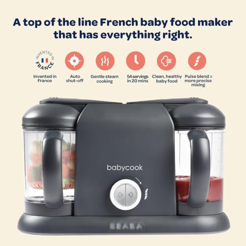 BEABA Babycook Duo 4 in 1 Baby Food Maker, Baby Food Processor, Baby Food Blender Baby Food Steamer, Make Fresh Healthy Baby Food at Home, 9.1 Cup Capacity, Makes 54 Servings in 20 Mins, Oat by Béaba - Used condition - Image 2