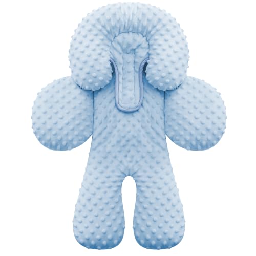 Image of Pro Goleem Infant Car Seat Insert, Baby Head Neck Body Support, Soft Minky Newborn Car Seat Insert, 2-in-1 Reversible, Boys and Girls, Blue