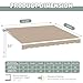 U-MAX Retractable Awning, 10'x8' Manual Awnings for Patio Sun Shade Shelter, Water-Resistant Polyester Cover Outdoor Door Window Awning with Crank Handle for Deck, Home, Backyard, Balcony, Beige