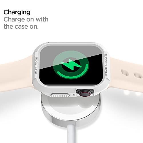 Spigen Rugged Armor Designed For Apple Watch Case Series 8/Se2/7/6/Se/5/4 45Mm/44Mm - White #TOP6