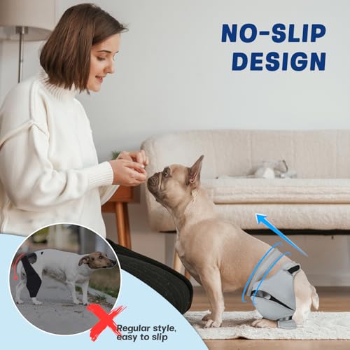 Image of Dog Sleeve for Rear Legs to Stop Licking, Upgraded Recovery Sleeve for Hind Back Leg Wounds,TPLO, ACL Surgery, Light Comfortable Cone Alternative,Right,S,Black-Gray