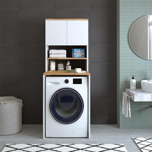 Waschmaschinenschrank Roomart für Badezimmer und Waschturm, 65 x 181 x 60 cm