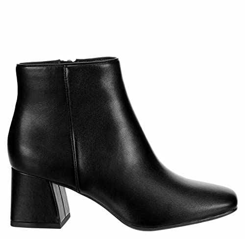 Michael By Michael Shannon Hope - Women's Faux Leather Zip-Up Dress Ankle Boot Black, Size 10.0 Medium Width #TOP1