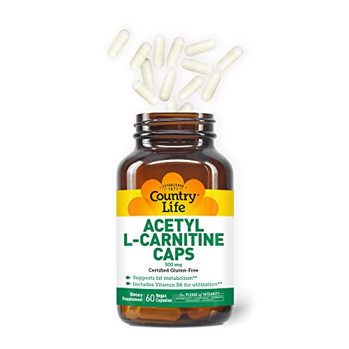 Country Life Acetyl L-Carnitine Caps with Vitamin B-6 to aid in Utilization, 500mg, 60 Vegan Capsules, Certified Gluten Free, Certified Vegan, Certified Halal - Image 4