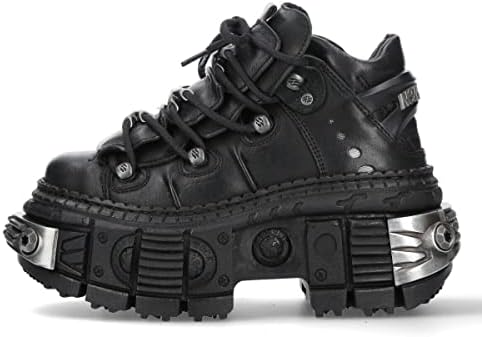 Amazon.com | New Rock Boots WALL106-S10 Mens Metallic Black 