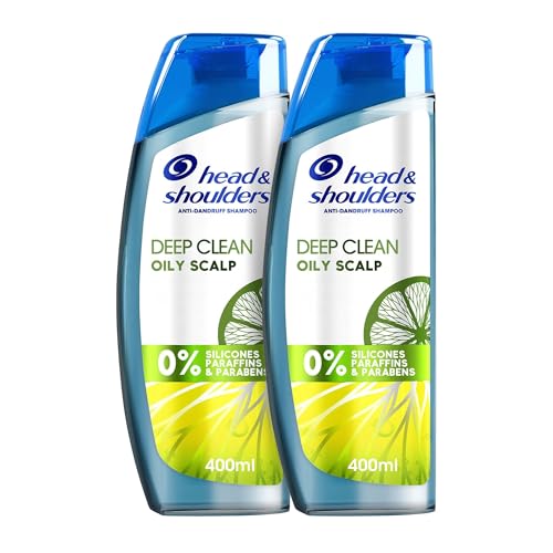 Head & Shoulders Deep Clean Anti-Dandruff Shampoo Severe Oil Control Deep Cleans Scalp Pores Controls Dandruff Flaking Scaling & Oiliness Silicone Paraben & Paraffin-Free 400ml Pack of 2