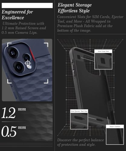 Image of WOW IMAGINE Back Cover for Oppo Reno 15 5G with Hexa Cube Design | Ultra Slim Soft Rubberised Case | Inner Velvet Fabric | Flexible Mobile Case | Camera Protection - Blue