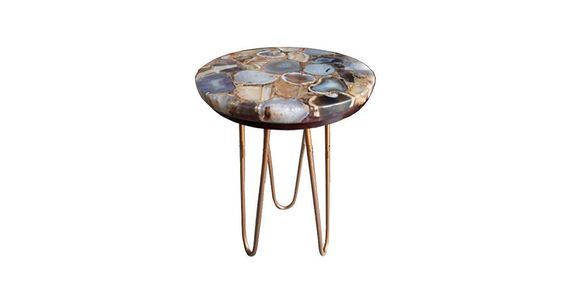 Amazon.com: Agate Table With Metal Stand, Natural Agate