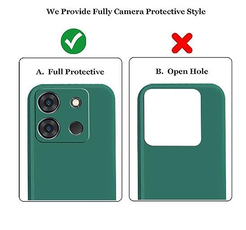 Image of A rtistque Liquid Silicone Back Cover Case for Infinix Smart 7 HD Shockproof TPU Soft Flexible with Camera Protection - Green