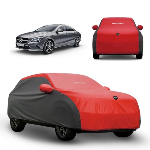 Image of PROTEGO Prime Series India's 1st Anti-Tear Car Cover for Mercedes-Benz CLA | Heavy-Duty, Custom Fit, All Weather | 100% Waterproof, Windproof & Hail Resistant | 2-Year Warranty | Red + Black
