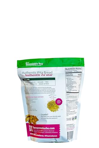 Terranean Herbs Pita Chips – Za'atar (3pk) | Authentic Twice-Baked Chips, Thin & Crunchy Snacks | Halal, Non-GMO, Kosher Certified