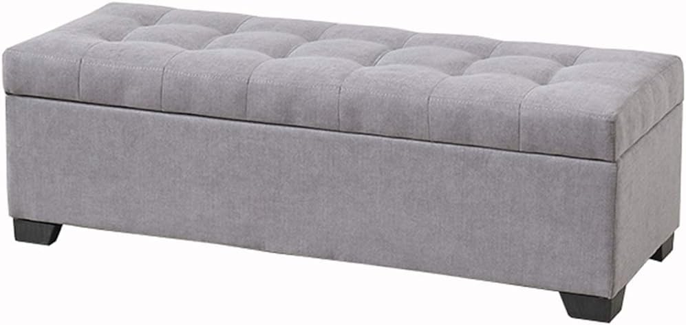 Banc à chaussures en bois massif et pouf en lin capitonné premium