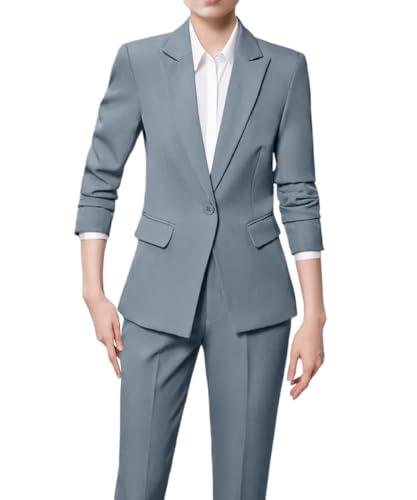 Chic Light Blue Denim Women's Suit for Work and Beyond