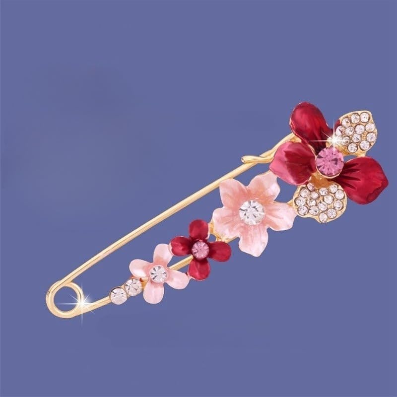 75×25mm 10pcs Safety Pins, Tulip Rose Anti-Exposure Buckles, Shawl for Corsages, Collar Coats, Cardigans, Accessories
