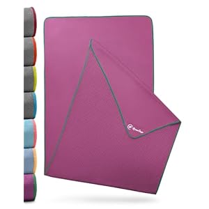 Serviette de Yoga antidérapante | Serviette de Hot Yoga à Picots antidérapants | Serviette de Yoga hygiénique-À Poser sur Le Tapis de Yoga [ 185 x 63 cm ]