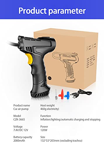 Bomba inflável de 120 W, Compressor de ar recarregável Bomba de ar portátil sem fio Insuflador de pn