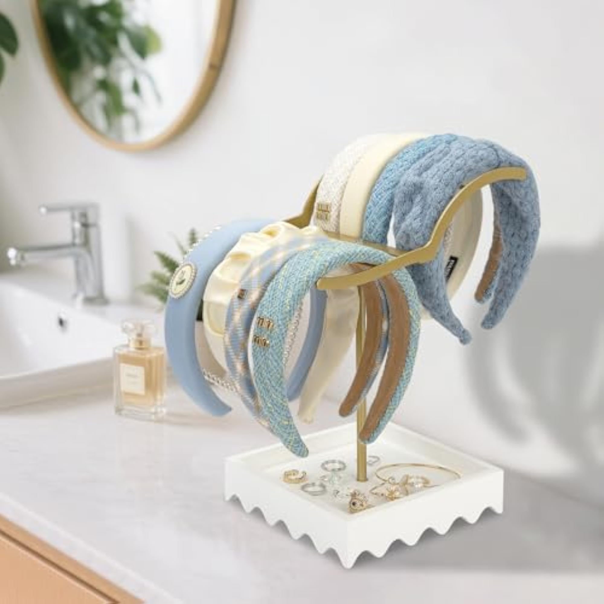 Metal 2-Tier Headband Holder, Stylish Organizer Stand