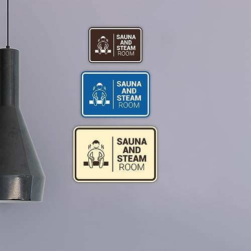 Panneau sauna et hammam Signs ByLITA finition premium argent brossé encadré