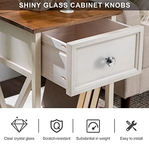 Alzassbg 10 Pack Clear Crystal With Chrome Plated Drawer Knobs, 1-1/5 Inch(30Mm) Cabinet Knobs Round Diamond Crystal Knobs For Drawers Al1002 #TOP2