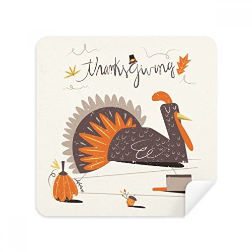 Chiffon de nettoyage pour écran et lunettes en tissu suédé motif Thanksgiving Turquie 2Pcs