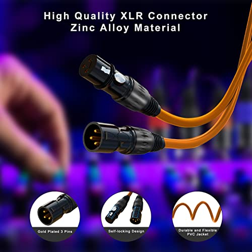 Image of XLR Cables, Microphone Cable 3ft 10 Pack, XLR Male to Female Gold-Plated 3-Pins 10 Color Cable, XLR Speaker Cable for Microphone, Mixer, Recording Studio- 3 Feet, 10 Pack