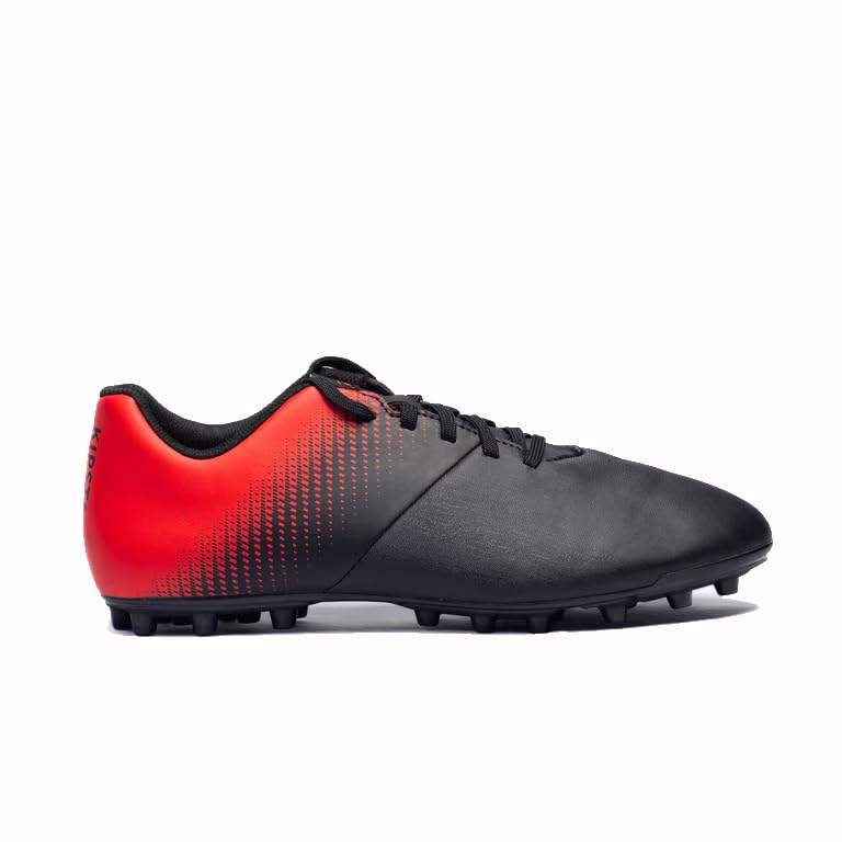 Kipsta Unisex Football Boot Shoe Stud TPU Sole with Synthetic Leather Upper, Die Cut Lightweight Insole, Ideal for Soft and Hard Grassy Ground Surfaces, Multipurpose Stud, Black & Red-image-29