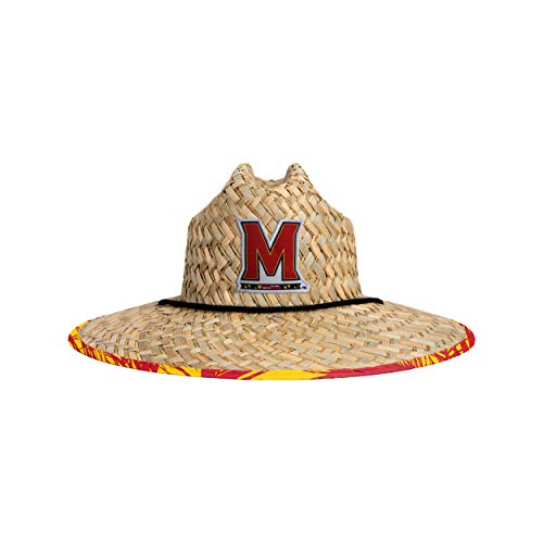 Image of FOCO Men's NCAA College Team Logo Floral Straw Sun Hat