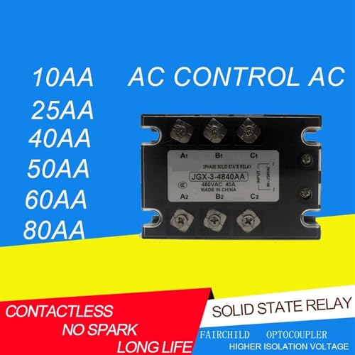 Relais Statique triphasé JGX-3-80AA supprime les arcs électriques 480V