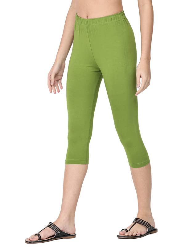 Image of Robinbosky Premium Stretchable Cotton Capri Legging for Women | Suitable for Formal wear & Casual wear | High-End Elastic Makes. The Leggings Squat Proof and Durable for Travel, Yoga, & Workout.