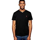 Polo Ralph Lauren Camiseta Custom Slim Fit con cuello de pico (XL, Polo Black)