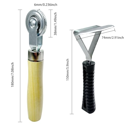 Image of 21Pcs Tire Repair Patch Tools Kit Heavy Duty, Tungsten Steel 42 mm Tire Repair Buffing Wheel with 32 /42 /58mm Tire Patches, Inner Liner Scraper, Tire Patch Roller for Car Motorcycle Bike Grinding