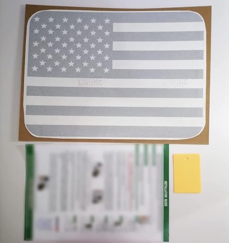 Image of Xinghe for Ford F150 F250 F350 2015-2026, Rear Middle Window American Flag Decals, Matte Black USA Flag Decal for Truck Back Window, for Ford Raptor 2015-2026 Accessories (Redline)