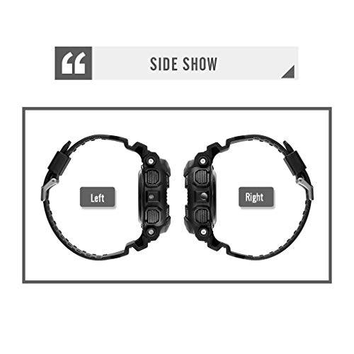 SKMEI Men's Digital Sports Watch, LED Square Large Face Analog Quartz