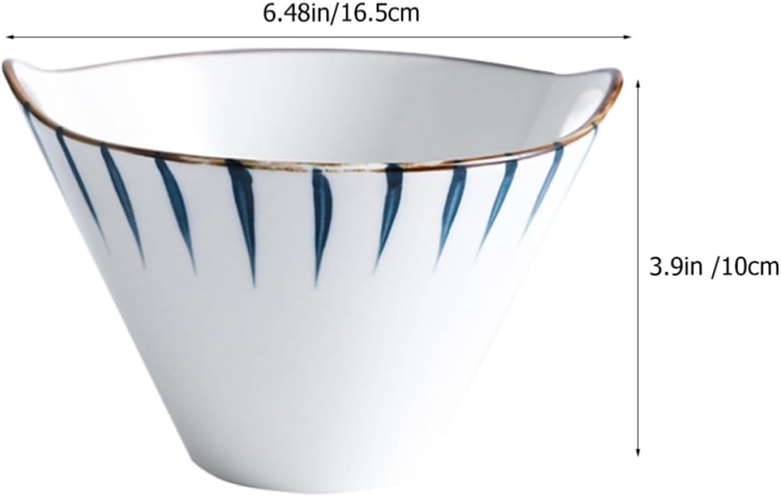 Alipis Japanese Style Ceramic Ramen Noodle Bowl with Double Handles, Large White Rice Bowl Suitable for Hot or Cold Meals, Easy to Clean, for Buffets and Restaurants