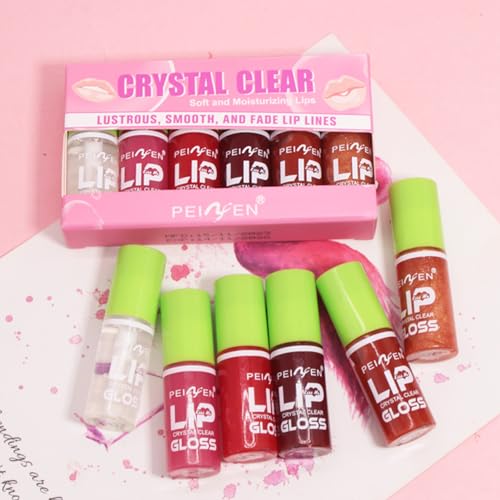 Mrettick 6PCS Big Brush Head Lip Oil set, Ultra-Hydrating & Nourishing, Smooth Glossy Finish Lip Glow Oil, Shiny and Vegan Tinted Lip Gloss, Non-Sticky Formula - Image 7