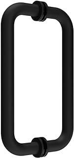 CKB 8" Shower Door Handle, Compatible with 1/4" (6mm) to 1/2" (12mm) Thick, Stainless Steel Double Side Door Pull, Matte Black