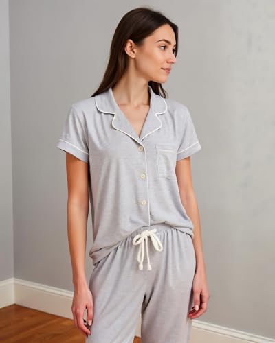 Image of BORN Pajamas for Women Set Button Down, 2 Piece Pajama Sets, Soft Womens Pajama Sets