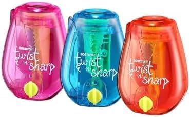 Image of Bostitch Office Pencil Sharpener, Twist-N-Sharp, Easy Open Tray, Perfect for Kids, Works with Colored Pencils & Makeup Pencils (Pack of 36)