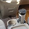RoadPro RP0719 12-Volt 15oz. Premium Heated Travel Mug, Silver, Black