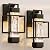 PARTPHONER Modern Outdoor Light Fixtures Outdoor Lighting 2 Pack, 15" Exterior Wall Sconce Waterproof Porch Light, Outside Light for House with Water Glass for Garage Doorway, Black