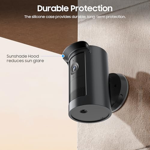 Fintie Siliconen hoes voor de Ring Outdoor Cam Plus, zachte, weerbestendige siliconen beschermhoes voor de Ring Outdoor Cam Plus, zwart - Afbeelding 5