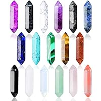 17Stück Heilende Kristalle Steine Sets, Sechseckige Heilkristalle Reiki Meditation Edelsteine Chakra Steine Amethyst Tigerauge Obsidian Rosenquarz Anhänger Spirituelle Deko Esoterik Geschenke